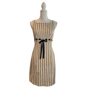 Elegant Cream and Black Midi Sheath Dress for Work
